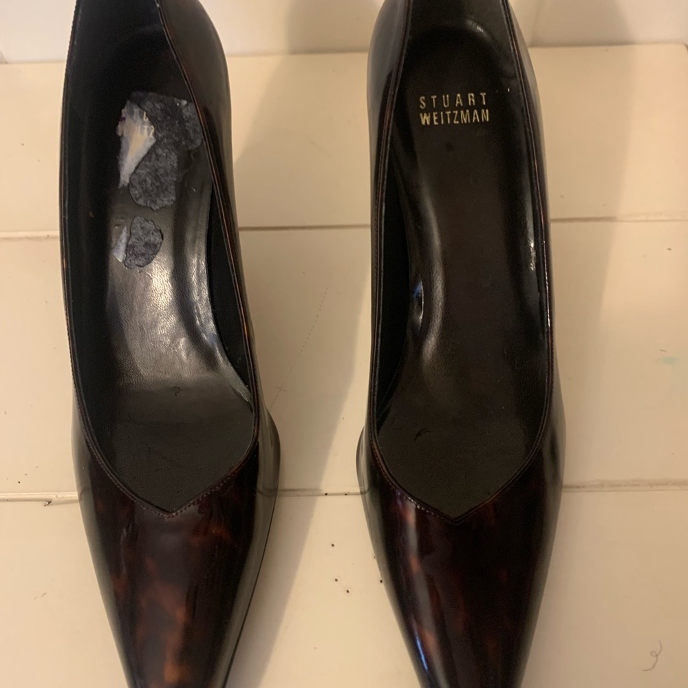New Stuart Weitzman Tortoise Shell Patent Leather… - image 3